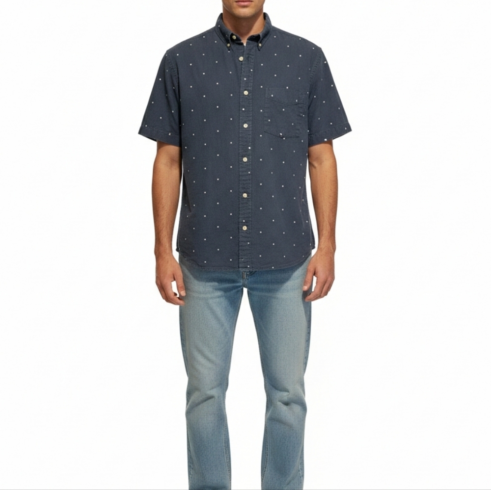 Men's Navy Blue Short Sleeve Shirt